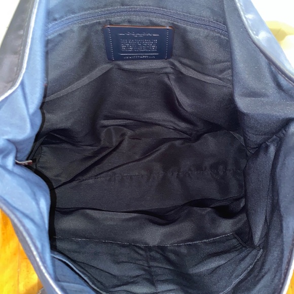 Coach Nylon & Leather Large Tote In Midnight Blue - Picture 14 of 17